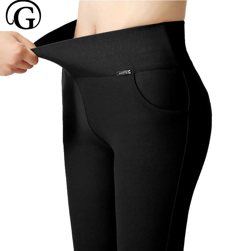 Women Pants Slim Trousers Elastic Leggings