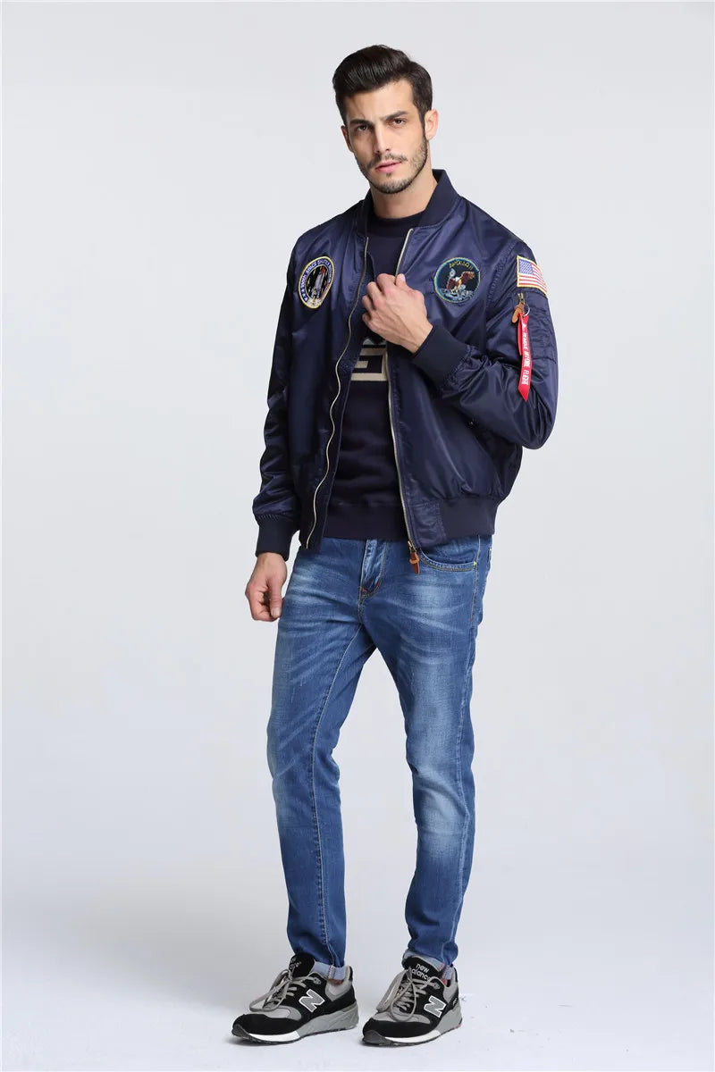 US Air Force Pilot Flight Korean College Jacket For Men
