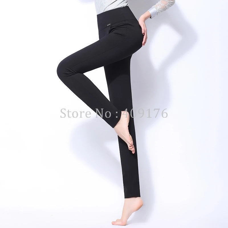 Women Pants Slim Trousers Elastic Leggings