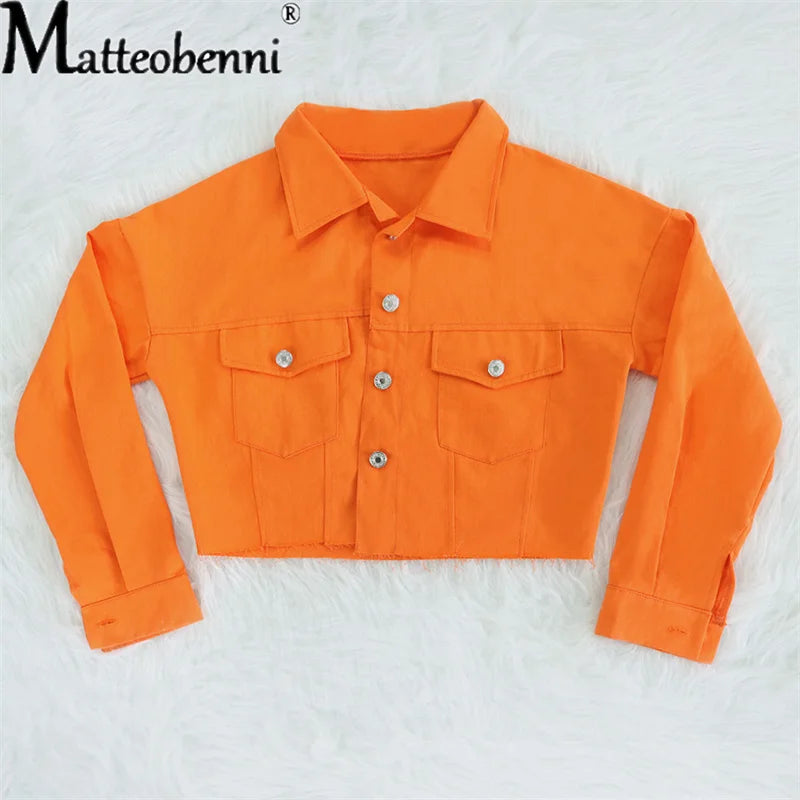 Women Jeans Jacket Ladies Fashion Streetwear Classic Denim Coat