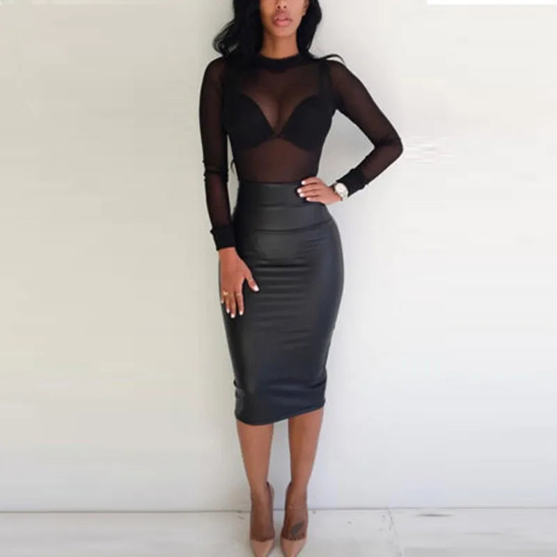 Sexy Women Blouses See Through Transparent Mesh