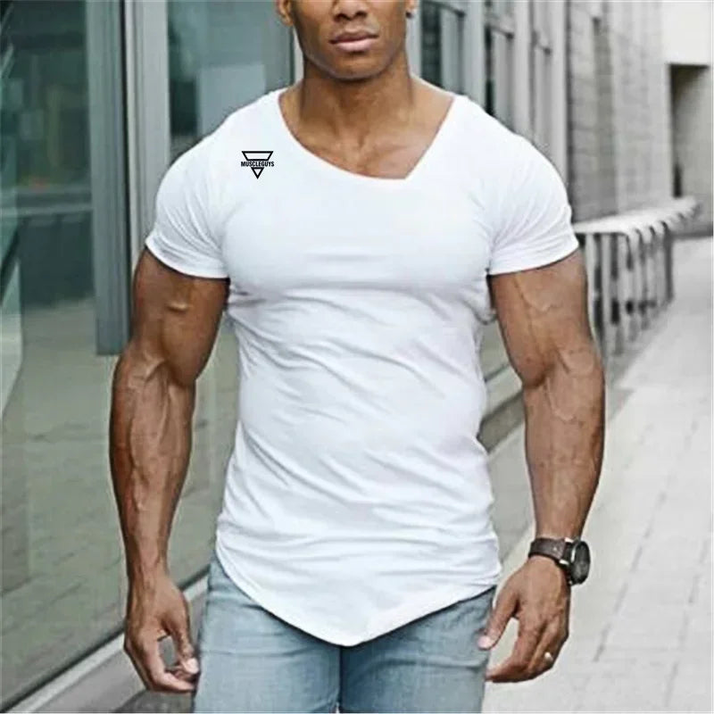 Summer Fashion Brand T-Shirt Men Gym Clothing