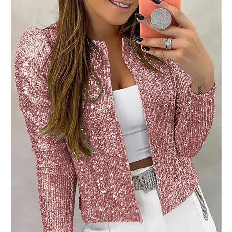 Fashion Sequin Jackets Women Glitter