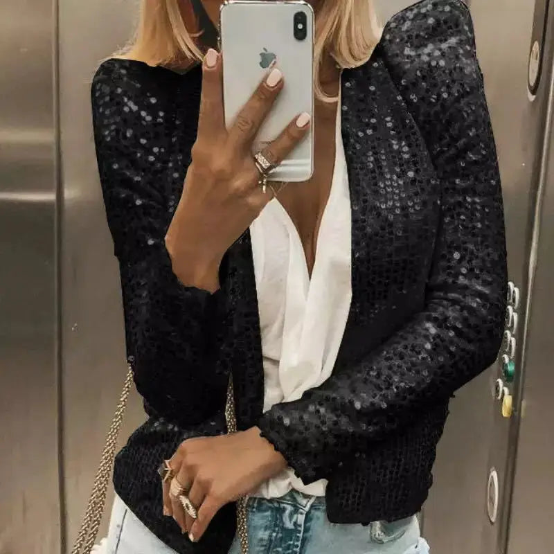 Fashion Sequin Jackets Women Glitter