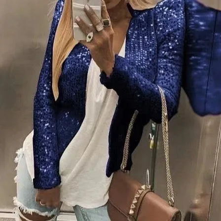 Fashion Sequin Jackets Women Glitter