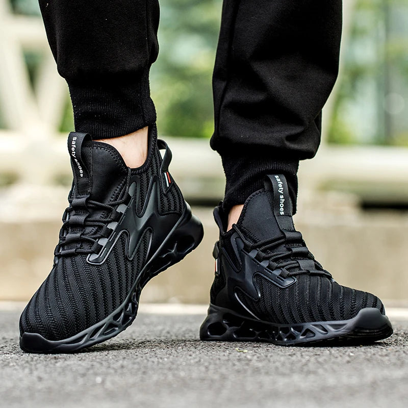 Men Work Safety Shoes Anti-smashing Steel
