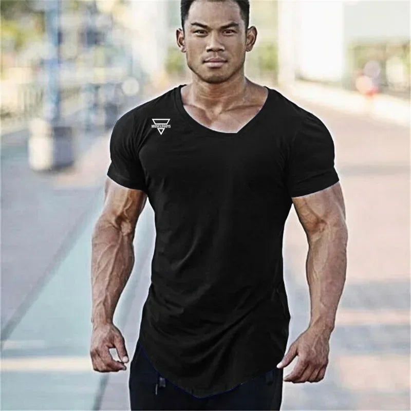 Summer Fashion Brand T-Shirt Men Gym Clothing