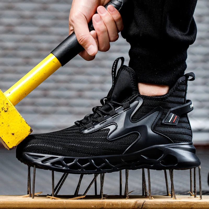 Men Work Safety Shoes Anti-smashing Steel