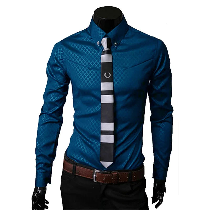 Men Office Shirts Long Sleeve